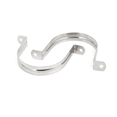Harfington Uxcell M80 201 Stainless Steel Two Hole Pipe Straps Tension Tube Clip Clamp 10PCS