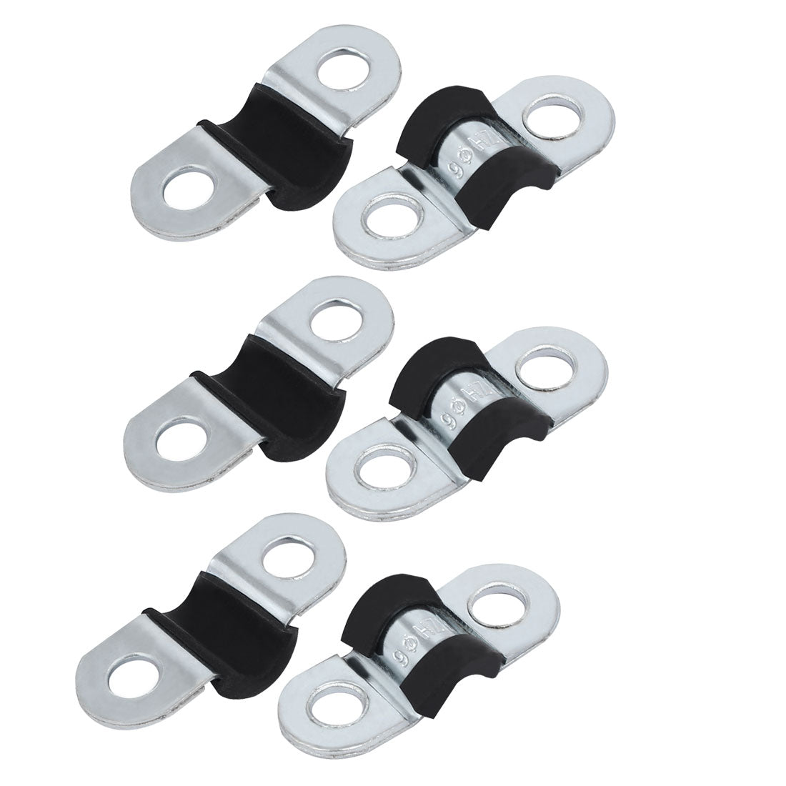 uxcell Uxcell M6 EPDM Rubber Lined U Shaped Pipe Tube Strap Clamps Clips Fasteners 6pcs