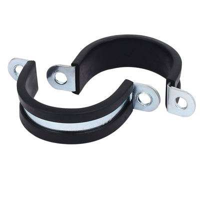 Harfington Uxcell M38 EPDM Rubber Lined U Shaped Pipe Tube Strap Clamps Clips Fasteners 2pcs