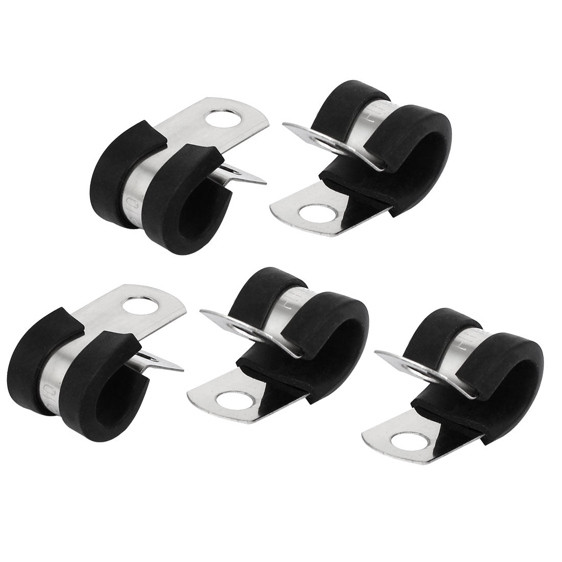 uxcell Uxcell 10mm Dia EPDM Rubber Lined P Clips Cable Hose Pipe Clamps Holder 5pcs