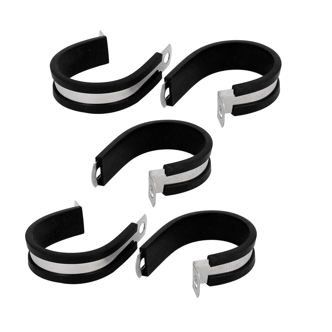 uxcell Uxcell 38mm Dia EPDM Rubber Lined P Clips Cable Hose Pipe Clamps Holder 5pcs