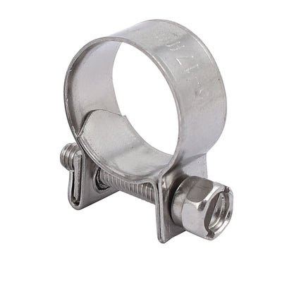 Harfington Uxcell 15mm-17mm 304 Stainless Steel Screw Mounted Adjustable Pipe Hose Clamps 4pcs