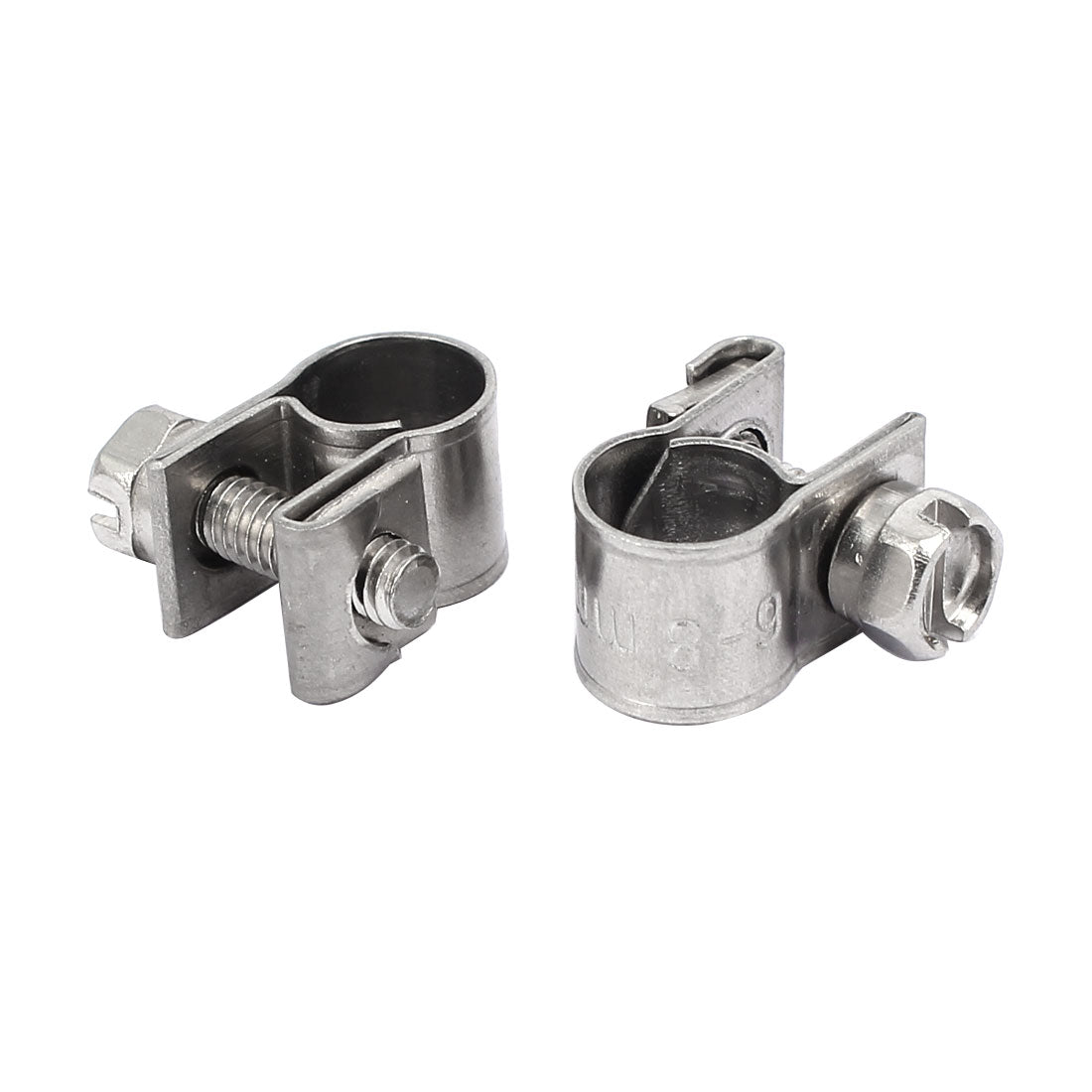 uxcell Uxcell 6mm-8mm 304 Stainless Steel Screw Mounted Adjustable Pipe Hose Clamps 2pcs