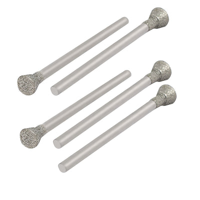 Harfington Uxcell 2.35mmx5mm Diamond Coated Inverted Cone Mounted Points Grinding Bits 5pcs