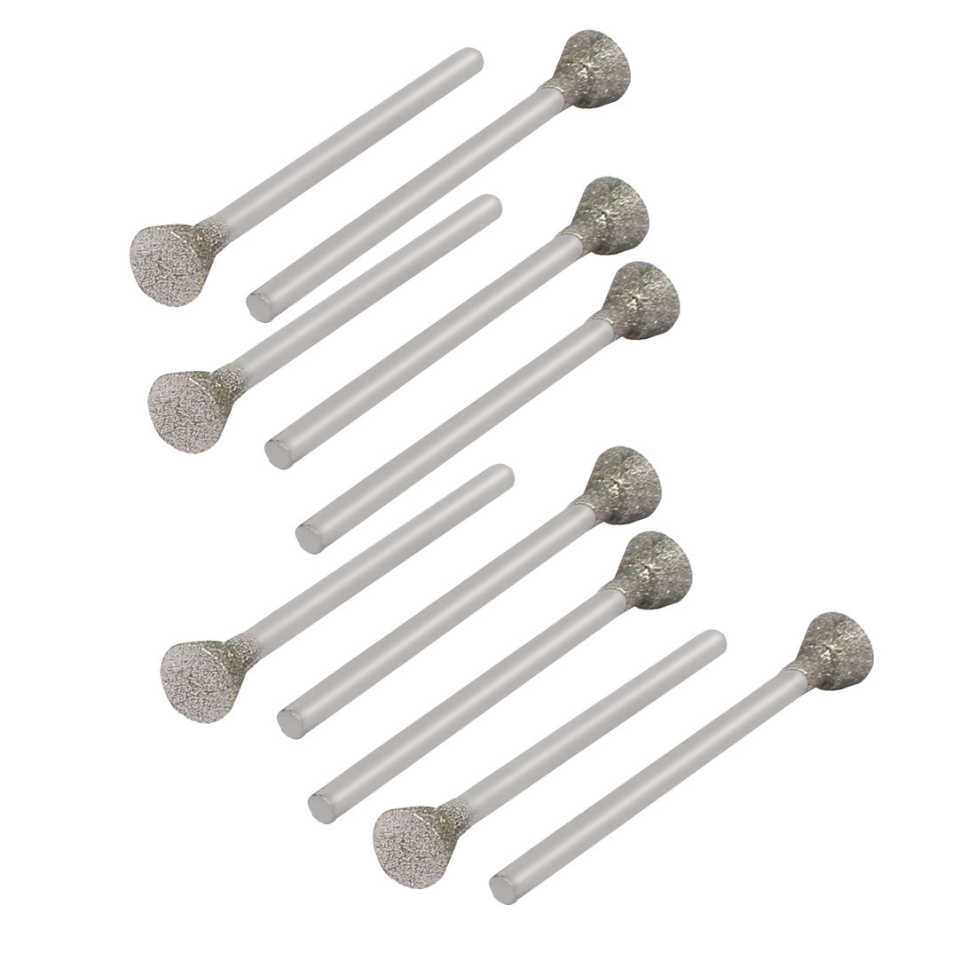 uxcell Uxcell 2.35mmx6mm Diamond Coated Inverted Cone Mounted Points Grinding Bits 10pcs