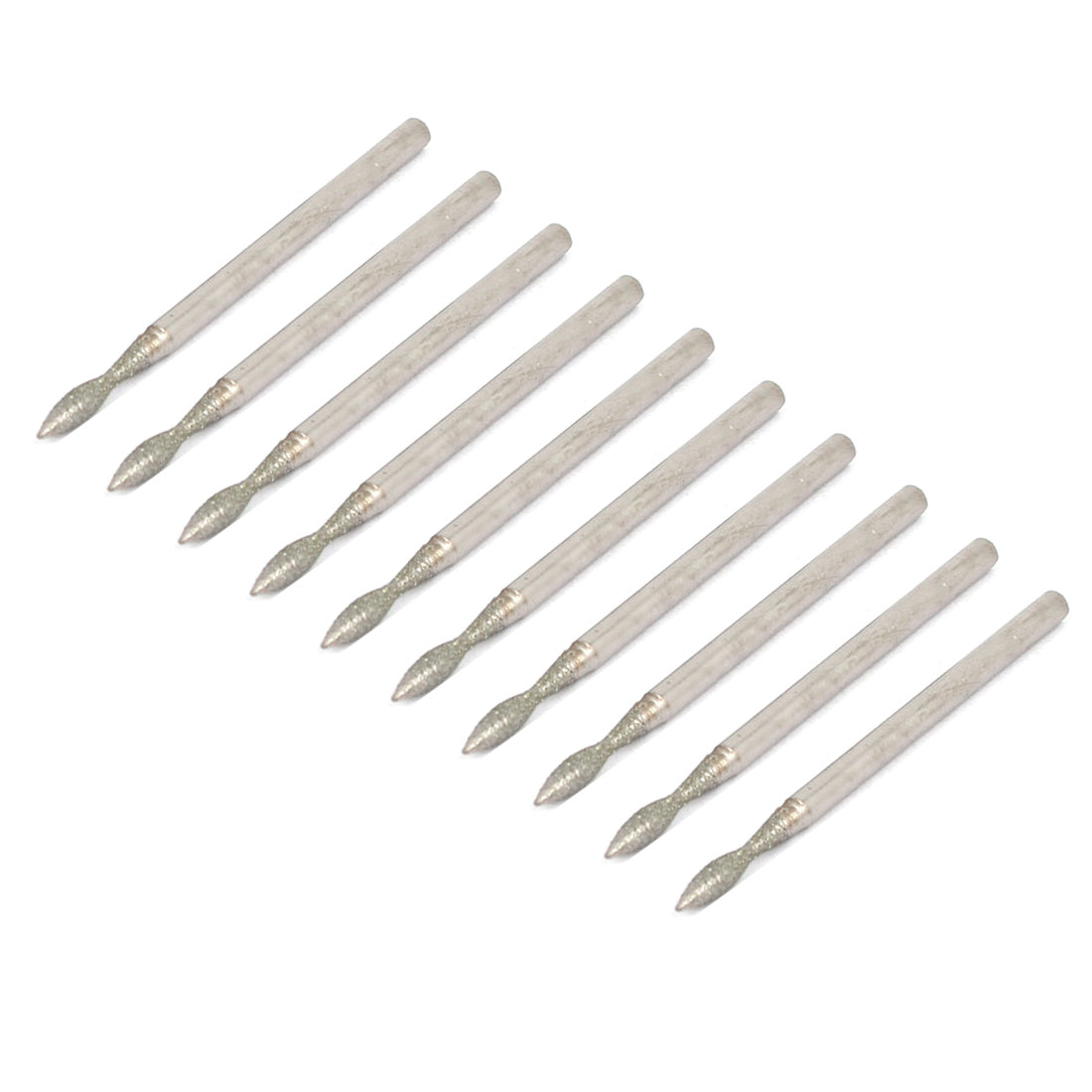 uxcell Uxcell 2.35mm Shank 2mm Tip Stone Head Grinding Bit Diamond Mounted Point 10pcs