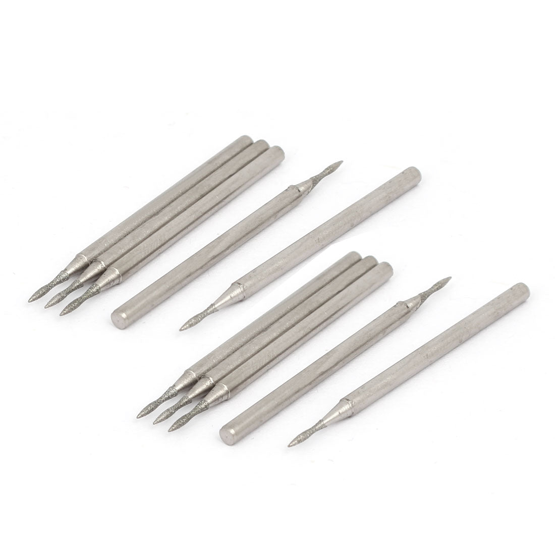 uxcell Uxcell 2.35mm Shank 0.8mm Tip Stone Head Grinding Bit Diamond Mounted Point 10pcs