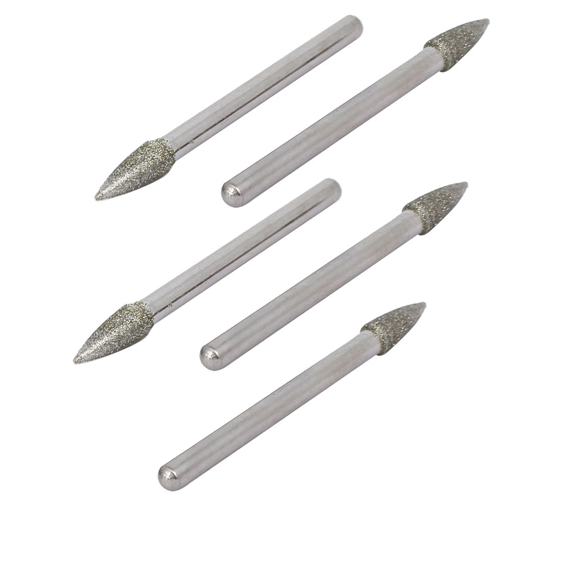 uxcell Uxcell 3mm 1/8" Shank 4mm Dia Cone Head Diamond Grinding Mounted Point Bit 5pcs