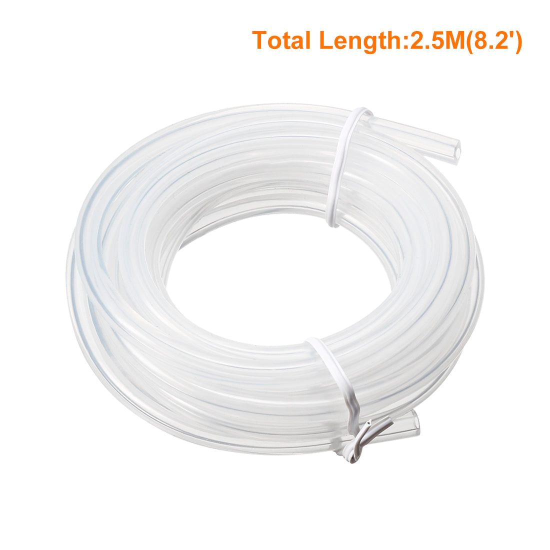 uxcell Uxcell Silicone Tube 2mm ID X 3mm OD 8.2' Flexible Silicone Rubber Tubing Water Air Hose Pipe Transparent for Pump Transfer