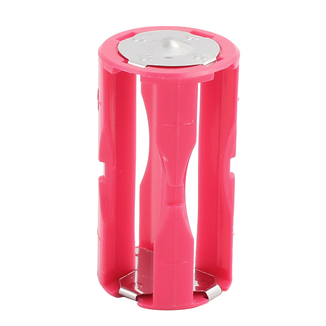 uxcell Uxcell Round Plastic Battery Holder Case Box Rose Red for 4 x 1.5V AAA Battery