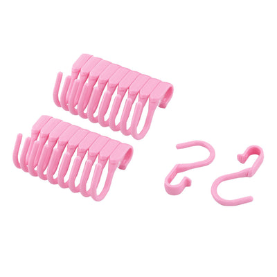 Harfington Uxcell Home Kitchen Bathroom Plastic Clothes Towel Brush Rod Hanging Hook Pink 20pcs