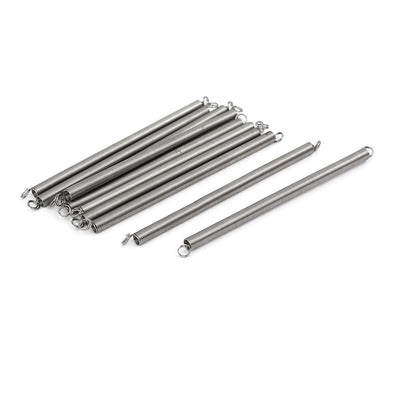 Harfington Uxcell 0.3mmx3mmx60mm 304 Stainless Steel Tension Springs Silver Tone 10pcs