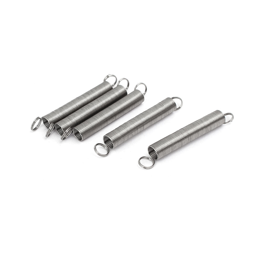 uxcell Uxcell 0.5mmx6mmx45mm 304 Stainless Steel Tension Springs Silver Tone 5pcs