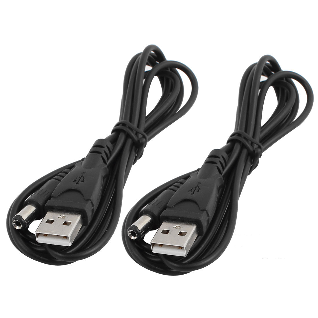 uxcell Uxcell USB A Male to 5.5 x 2.1mm DC Power Connector Supply Socket Cable 1.5m 2Pcs