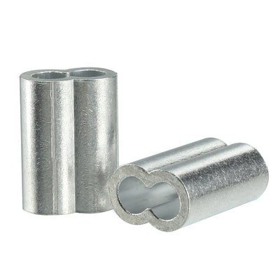 Harfington Uxcell 10mm 3/8-inch Cable Wire Rope Aluminum Sleeves Clip Crimping Loop 5pcs