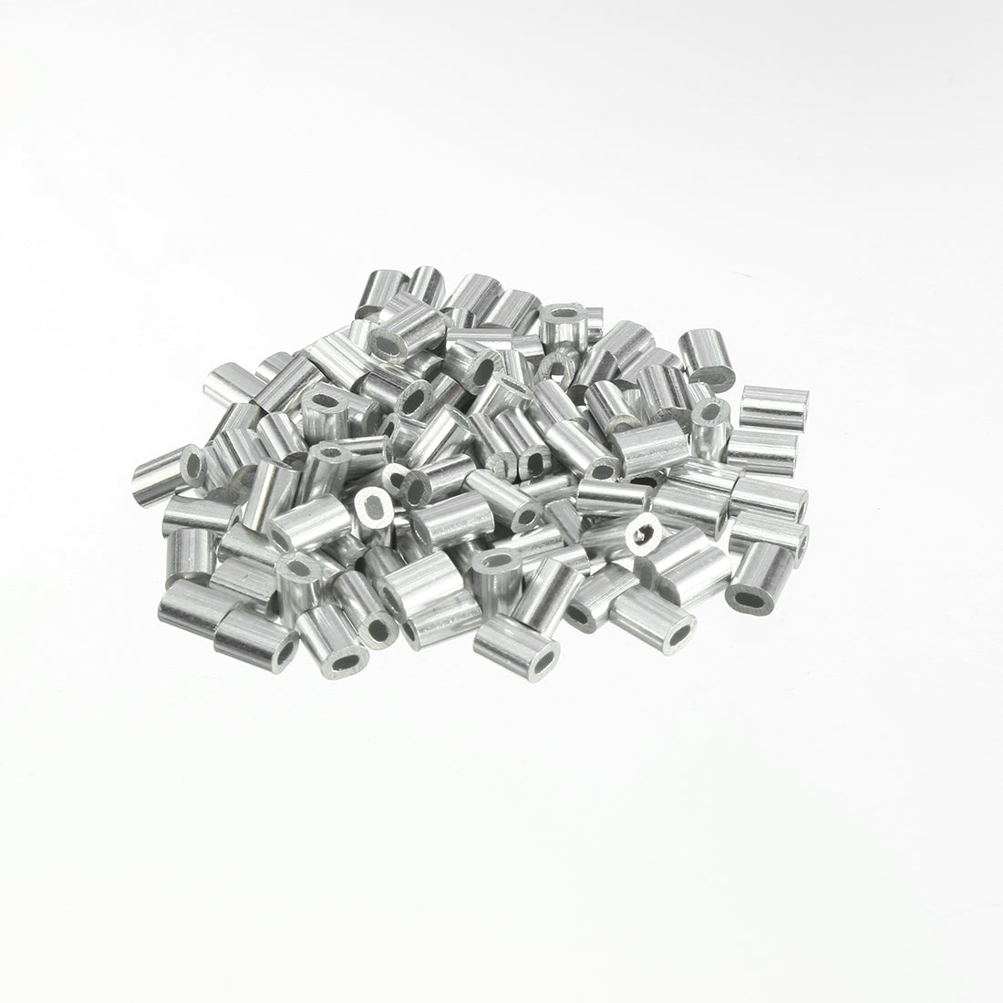 uxcell Uxcell 0.5mm Aluminum Oval Shaped Cable Wire Rope Sleeves Clips Crimping Loops 50pcs