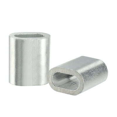 Harfington Uxcell 1mm (0.039") Cable Wire Rope Aluminum Sleeves Clip Fittings Crimps Loop 50pcs