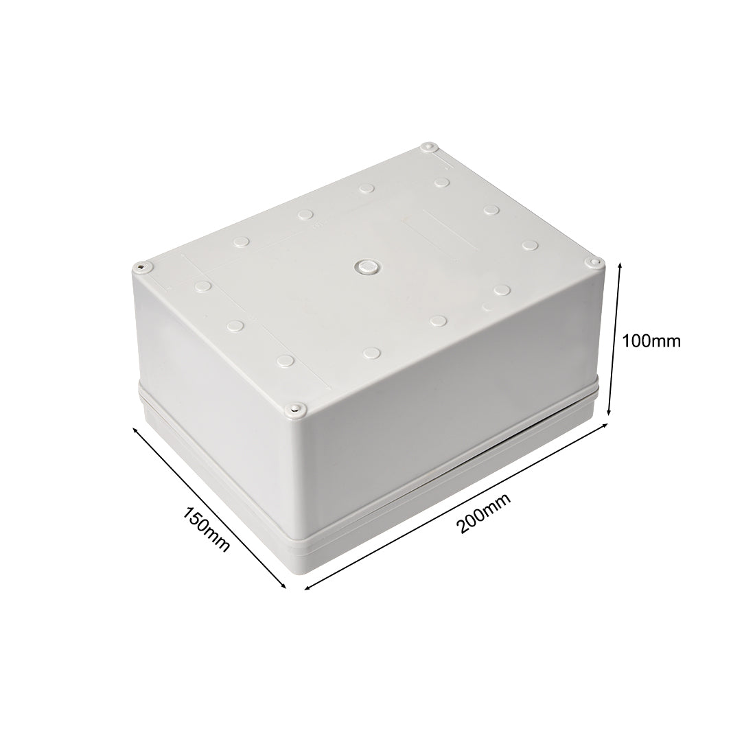 uxcell Uxcell 200mm x 150mm x 100mm Dustproof IP65 Junction Box DIY Case Enclosure Gray