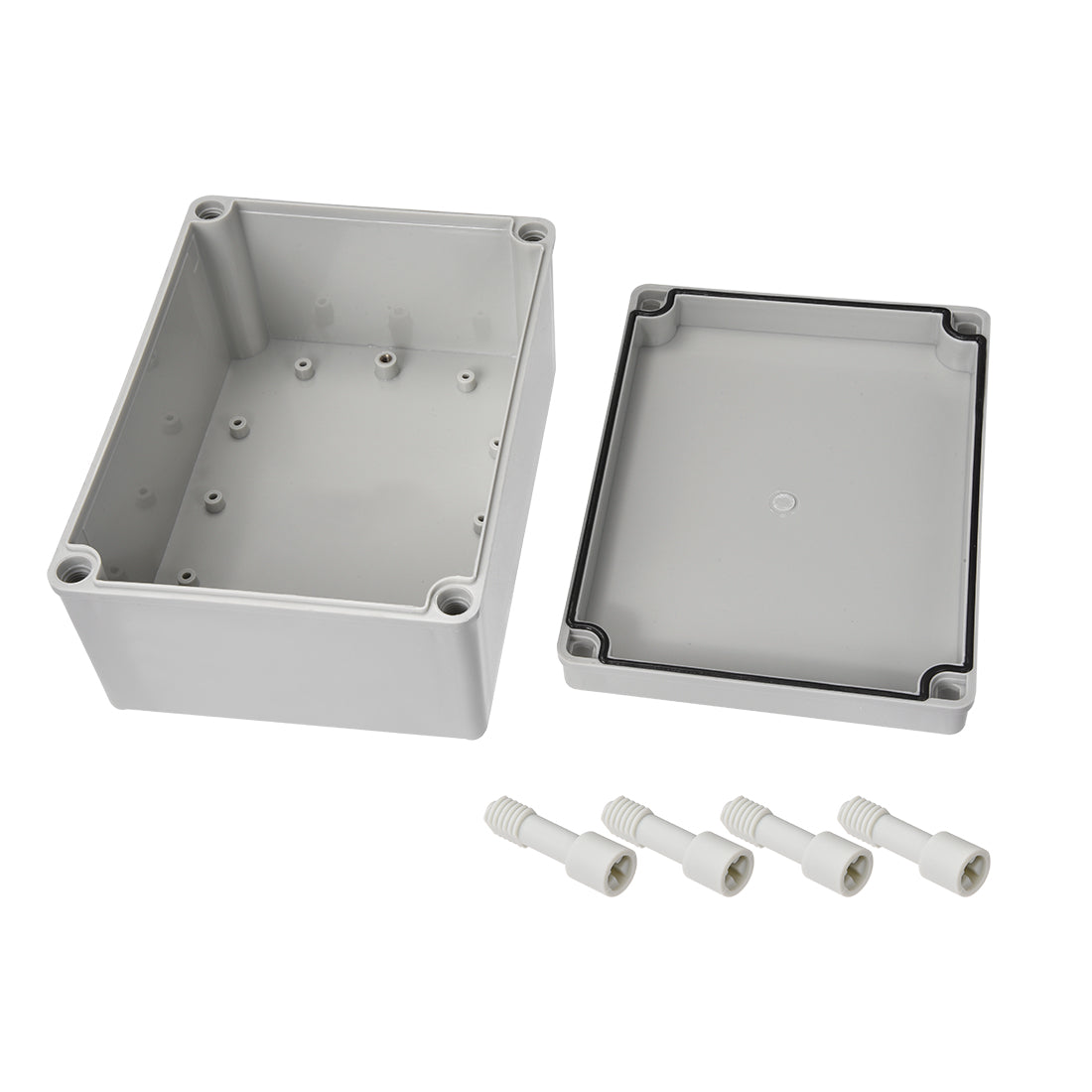 uxcell Uxcell 200mm x 150mm x 100mm Dustproof IP65 Junction Box DIY Case Enclosure Gray