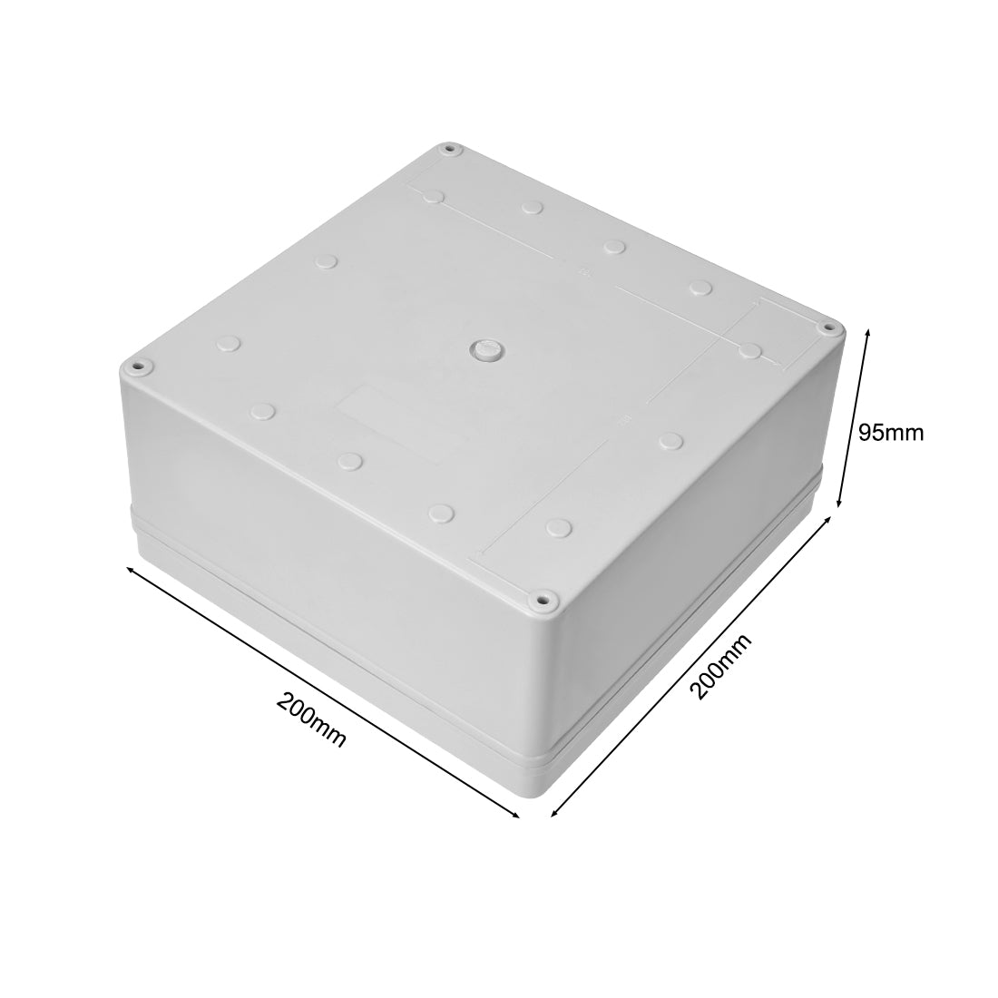 uxcell Uxcell 200mm x 200mm x 95mm Dustproof IP65 Junction Box DIY Case Enclosure Gray
