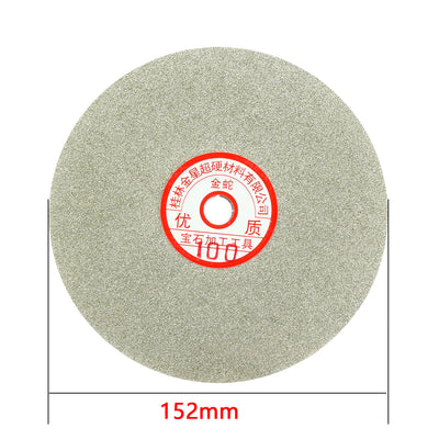 Harfington Uxcell 6-inch Grit 100 Diamond Coated Flat Lap Wheel Grinding Sanding Polishing Disc