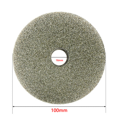 Harfington Uxcell 100mm 4-inch Grit 80 Diamond Coated Flat Lap Disk Wheel Grinding Sanding Disc