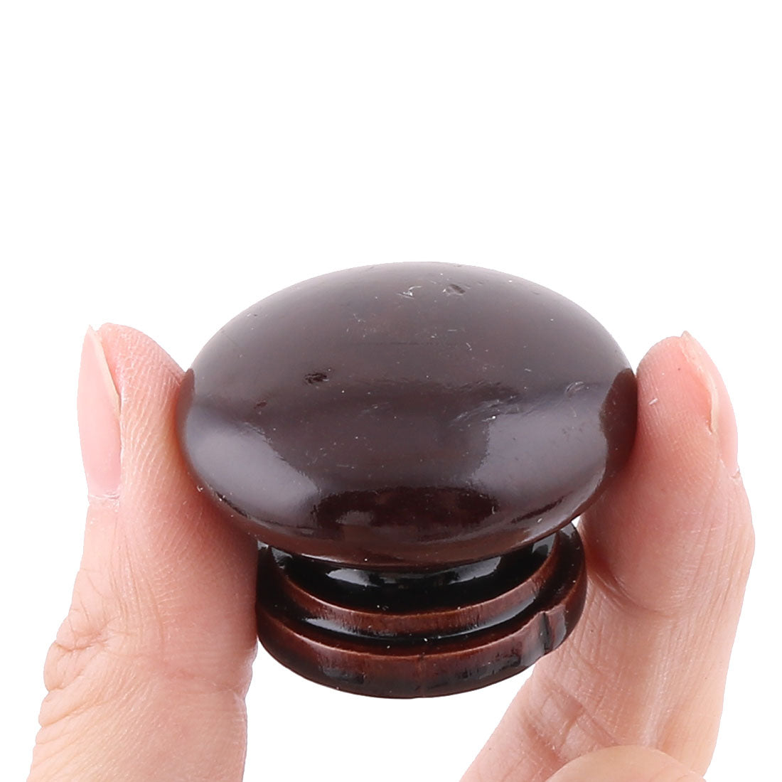 uxcell Uxcell Family Wood Round Furniture Wardrobe Pull Handle Handgrip Knob Chocolate Color 8pcs