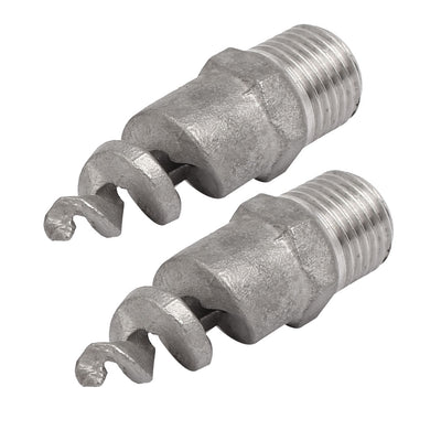 Harfington Uxcell 1/4BSP Male Thread Stainless Steel Spiral Design Full Cone  Nozzle 2pcs