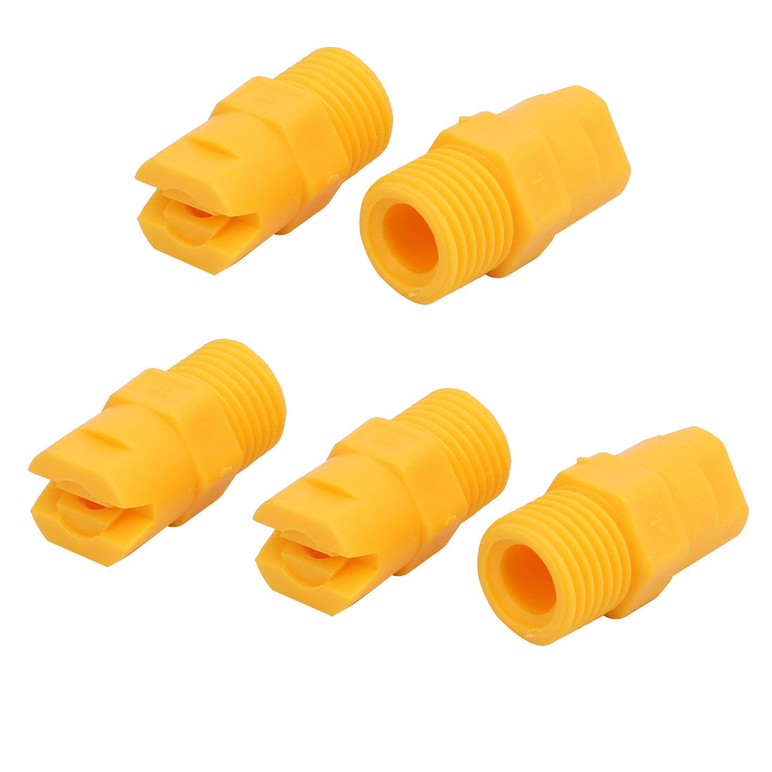 uxcell Uxcell 1/4PT Male Inlet 85 Degree Standard Flat Fan Spray Tip Yellow 5pcs