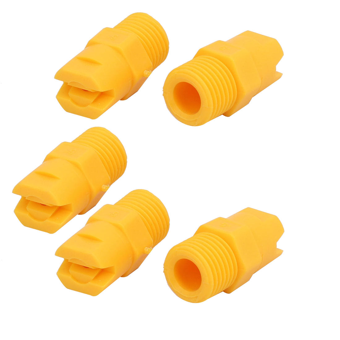 uxcell Uxcell 1/4PT Male Inlet 65 Degree Standard Flat Fan Spray Tip Yellow 5pcs