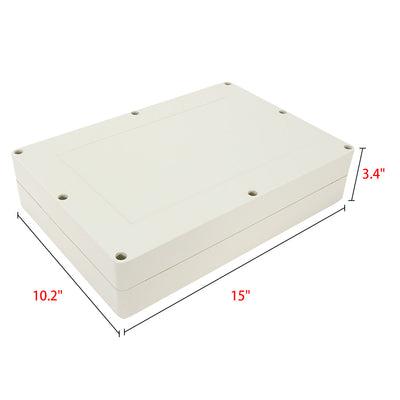 Harfington Uxcell 15"x10.2"x3.4"(380mmx260mmx85mm) ABS Junction Box Universal Electric Project Enclosure