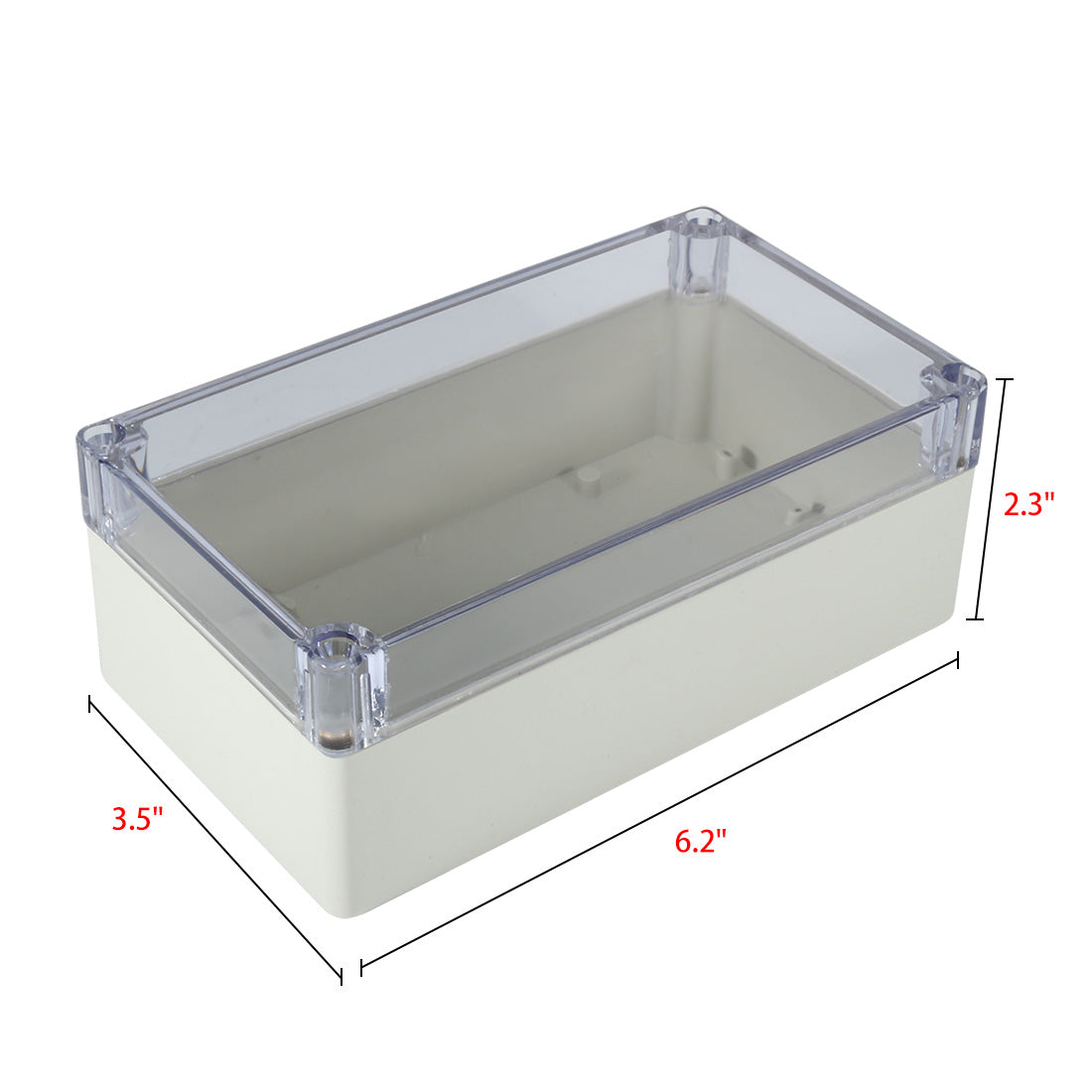uxcell Uxcell 6.2"x3.5"x2.3"(158mmx90mmx60mm) ABS Junction Box Universal Project Enclosure w PC Transparent Cover