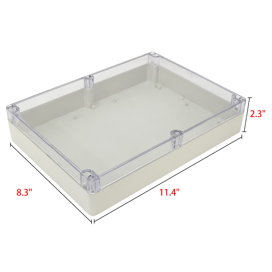 uxcell Uxcell 11.4"x8.3"x2.3"(290mmx210mmx60mm) ABS Junction Box Universal Project Enclosure w PC Transparent Cover