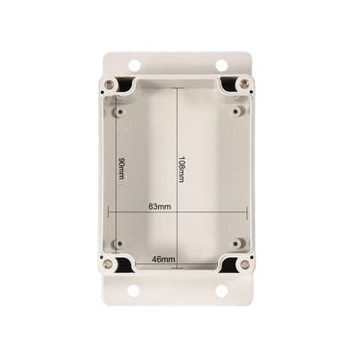 Harfington Uxcell 115mmx90mmx56mm(4.5"x3.5"x2.2") ABS Junction Box Universal Project Enclosure w PC Transparent Cover