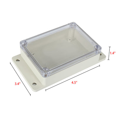 Harfington Uxcell 4.5"x3.4"x1.4"(115mmx85mmx35mm) ABS Junction Box Universal Project Enclosure w PC Transparent Cover
