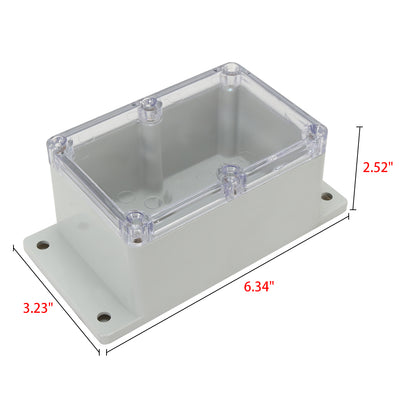Harfington Uxcell 6.34"x3.23"x2.52"(161mmx82mmx64mm) ABS Junction Box Universal Project Enclosure w PC Transparent Cover