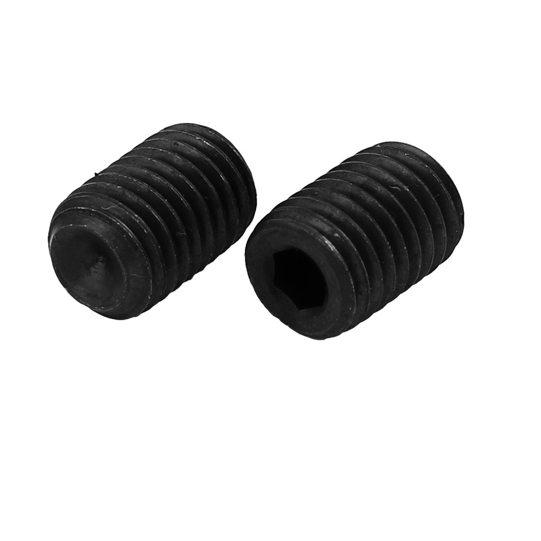 uxcell Uxcell M14 Dia 20mm Length Head Hex Socket Cup Point Grub Screw Black DIN916 10pcs