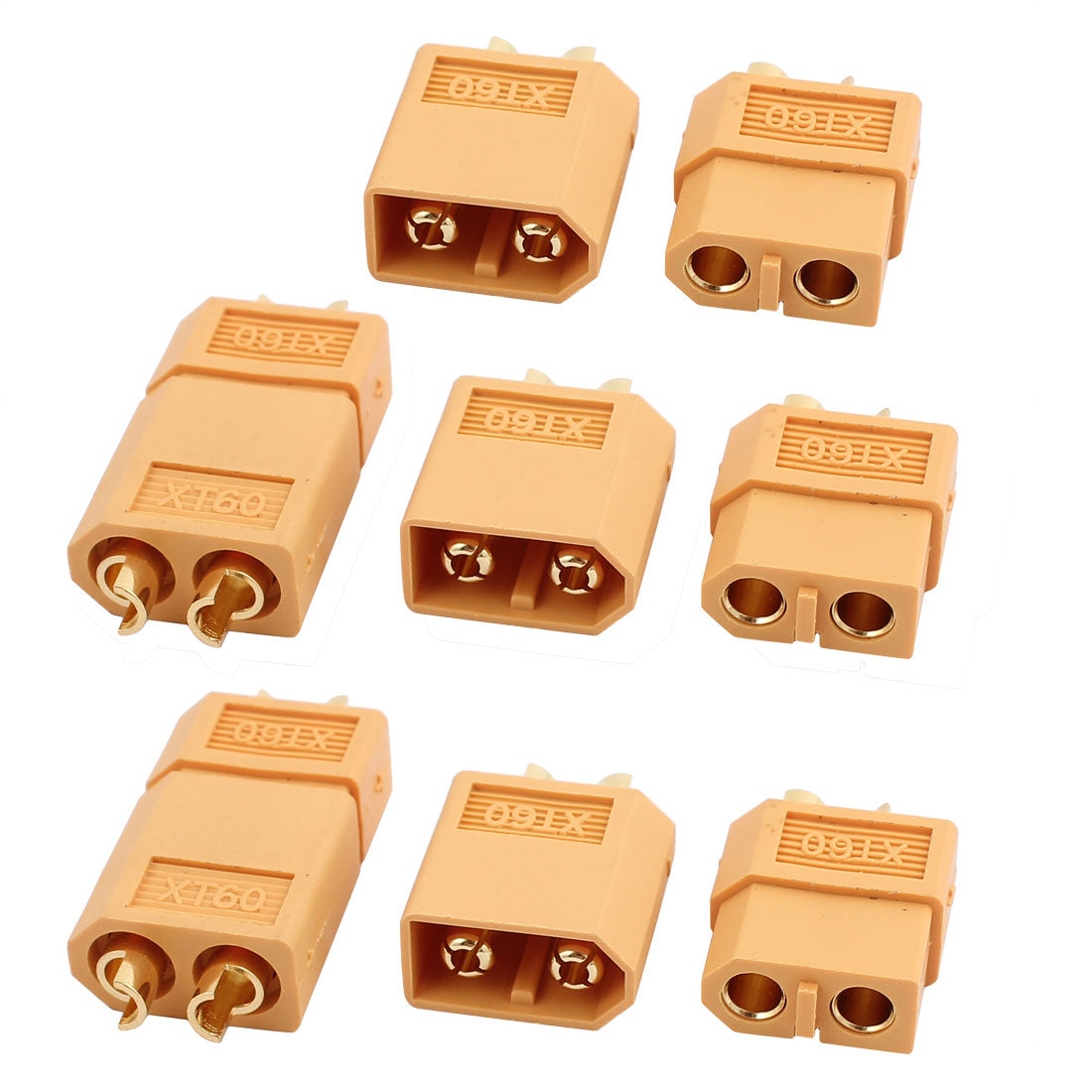 uxcell Uxcell 5 Pairs XT60 Male Female Plated Gold Connector for RC Lipo Battery Motor Yellow