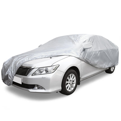 Harfington Uxcell Universal Sedan Car Cover Waterproof Outdoor Sun Rain Resistant Protection M 4.9M x 1.8M x 1.5M
