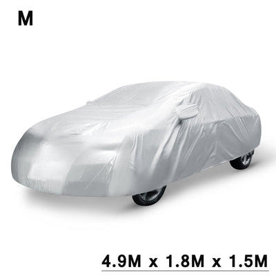 Harfington Uxcell Universal Sedan Car Cover Waterproof Outdoor Sun Rain Resistant Protection M 4.9M x 1.8M x 1.5M
