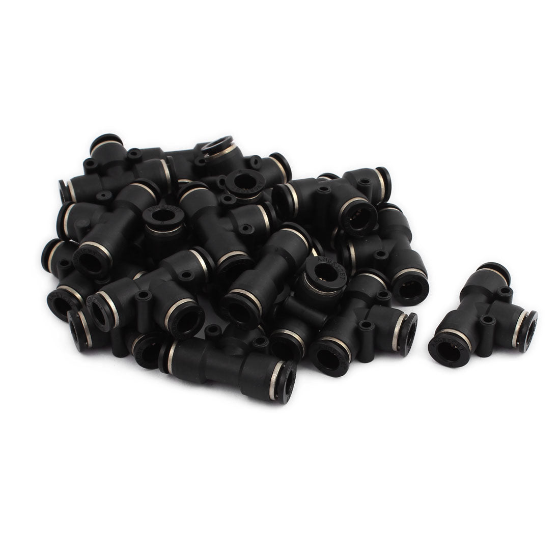uxcell Uxcell 20Pcs T Type A107 Pneumatic Air 3 Way Quick Fittings Connector 8mm Tube Hose