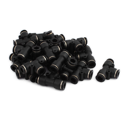 Harfington Uxcell 20Pcs T Type A107 Pneumatic Air 3 Way Quick Fittings Connector 8mm Tube Hose