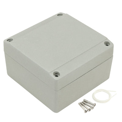 Harfington Uxcell 3.9"x3.9"x2.3"(100mmx100mmx60mm) Aluminum Junction Box Universal Electric Project Enclosure w Two Horns
