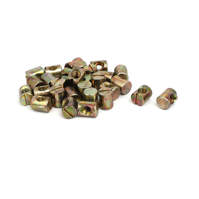Harfington Uxcell 30pcs M6x12mm Barrel Bolt Cross Dowel Slotted Furniture Nut for Beds Chairs