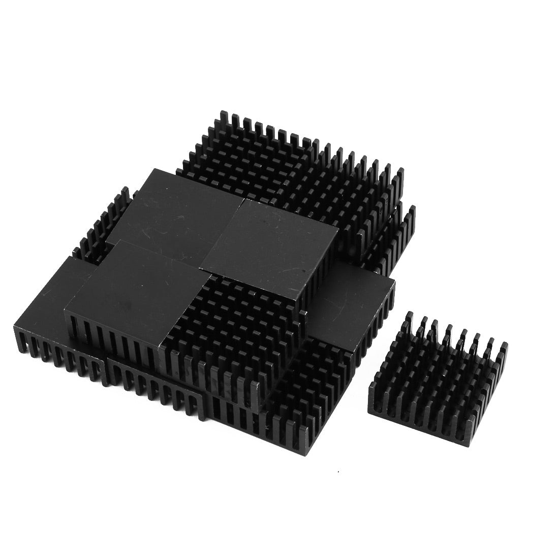 uxcell Uxcell 15Pcs 25mm x 25mm x 10mm Aluminum Heatsink for LED Power IC Transistor Black