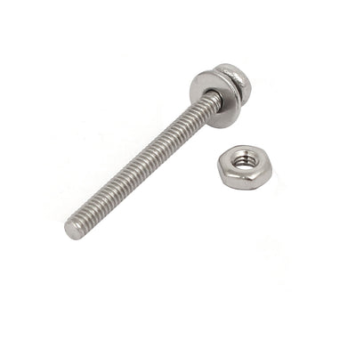 Harfington Uxcell M2x20mm 304 Stainless Steel Phillips Pan Head Bolt Screw Nut w Washer 18 Sets