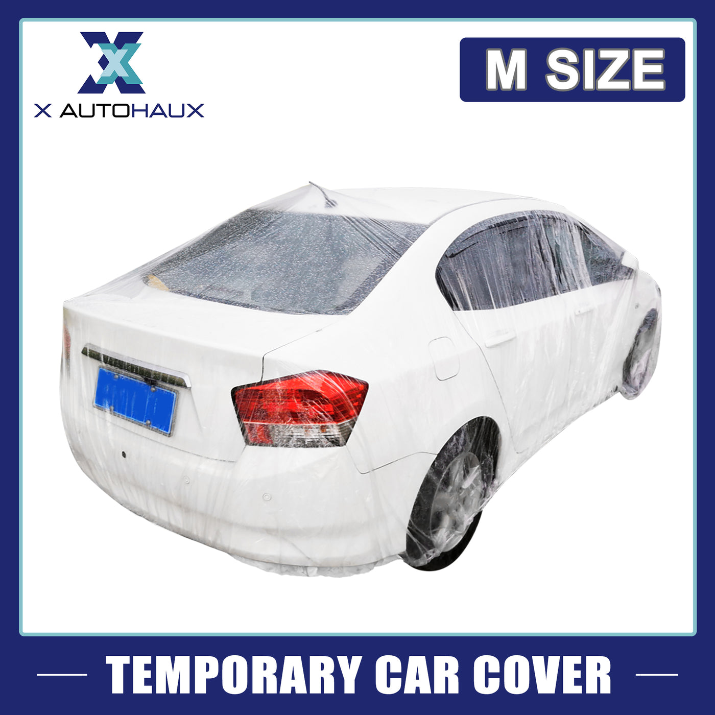 uxcell Uxcell Universal Clear Plastic Temporary Car Cover Rain Dust Protection M