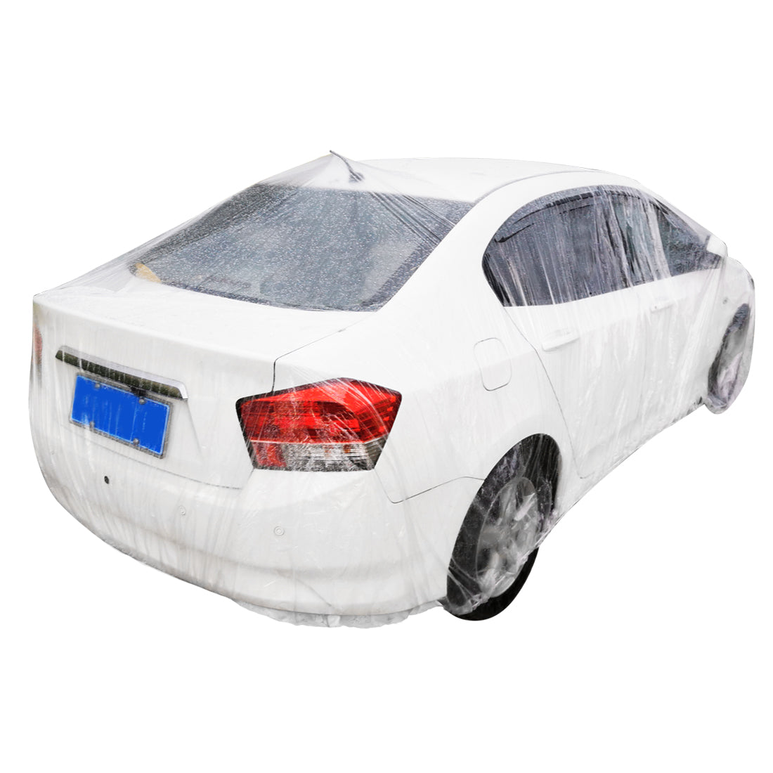 uxcell Uxcell Universal Clear Plastic Temporary Car Cover Rain Dust Protection M