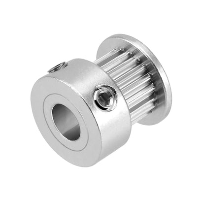 Harfington Uxcell 3D Printer Aluminum Timing Pulley Flange Wheel 20 Teeth 6.35mm Bore 2mm Pitch for 6mm Belt