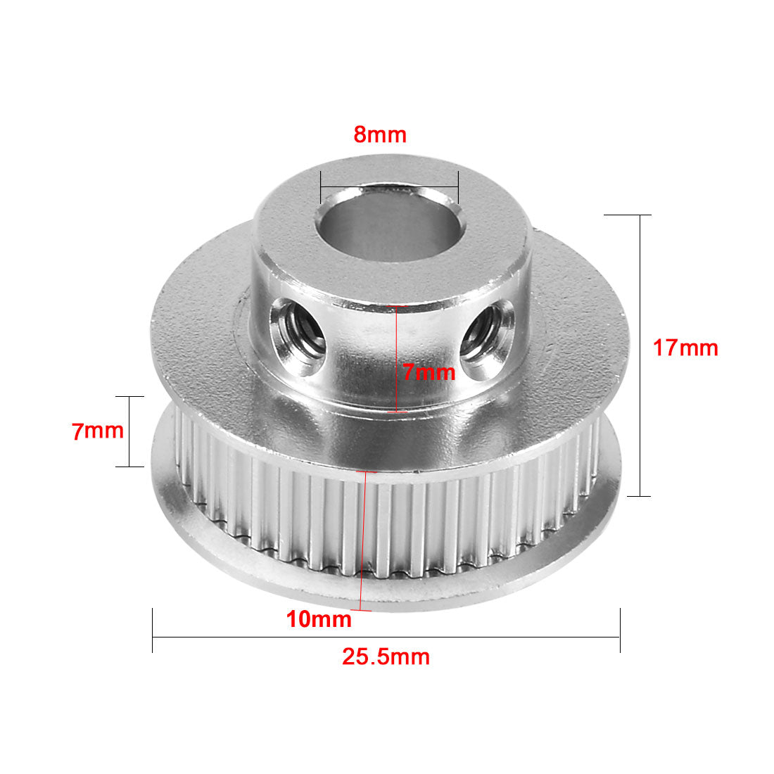 uxcell Uxcell Aluminum 36 Teeth 8mm Bore 2mm Pitch Timing Belt Pulley